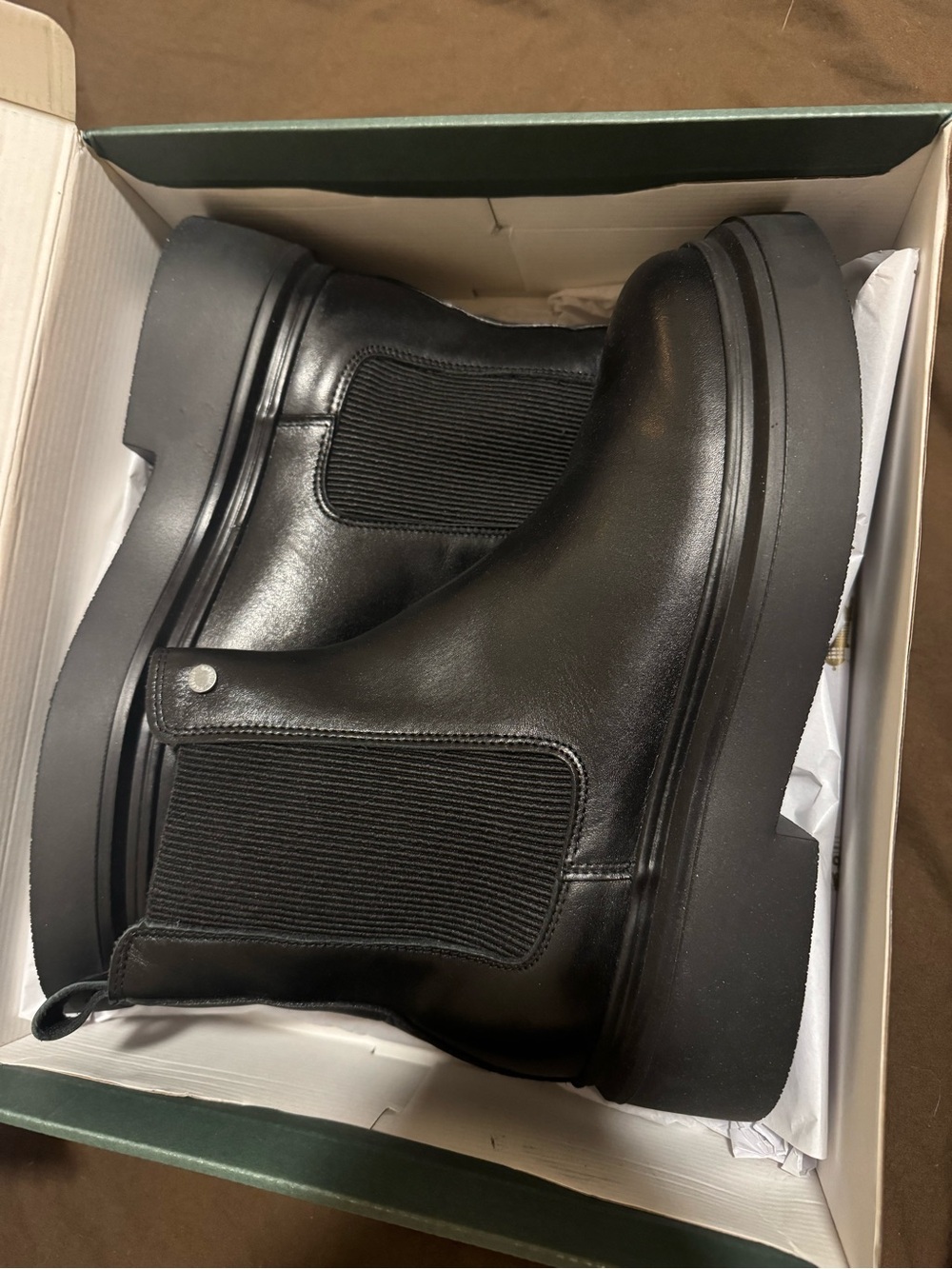NWT Barbour Celina Black Leather Chelsea Boots Size 9 $245